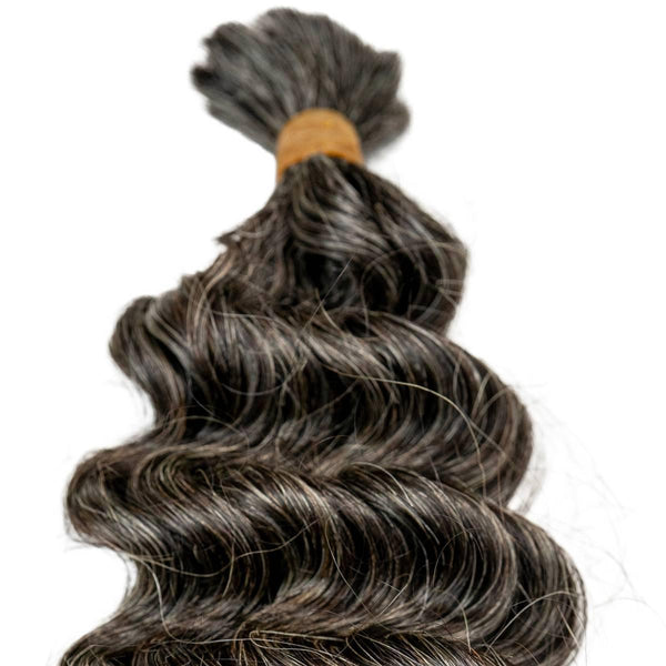 Raw Vietnamese Natural Gray Curly Bulk Human Hair Extensions